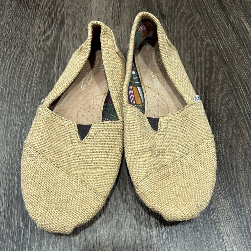 Burlap Toms EUC size 7.5 US